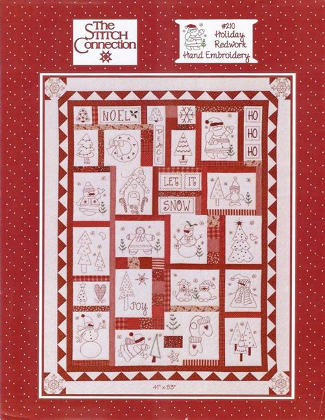 HOLIDAY REDWORK 210 Hand Embroidery Pattern Redwork patterns