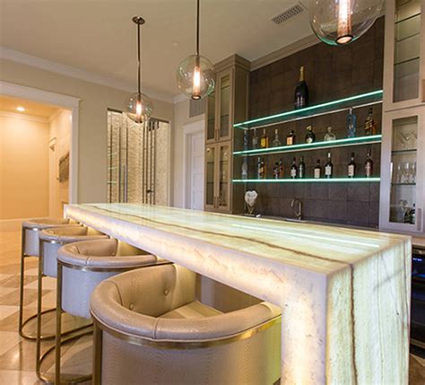 Home Bar with Onyx Countertops Ideas - balustradellc