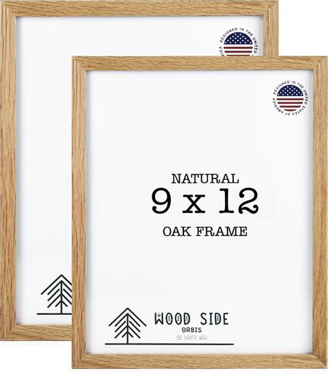 Homeforia 9x12 Picture Frame Natural, Premium Natural Oak Wood Frames ... - balustradellc