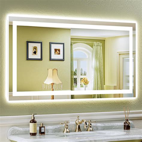 Homfan Led Bathroom Mirror With Lights Front Lit Backlit Vanity Mirror ... - balustradellc