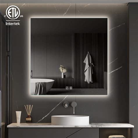 HomLux 36x36 LED Bathroom Mirror Anti Fog Dimmable Backlit Vanity ... - balustradellc