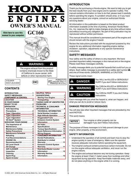 HONDA GC160 User Manual 12 pages - manualsdir.com