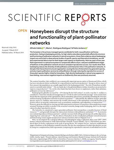 Honeybees disrupt the structure and functionality of plant-pollinator ... - raincitystudios.com