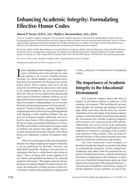 Honor codes: Importance and role in academic integrity … - balustradellc