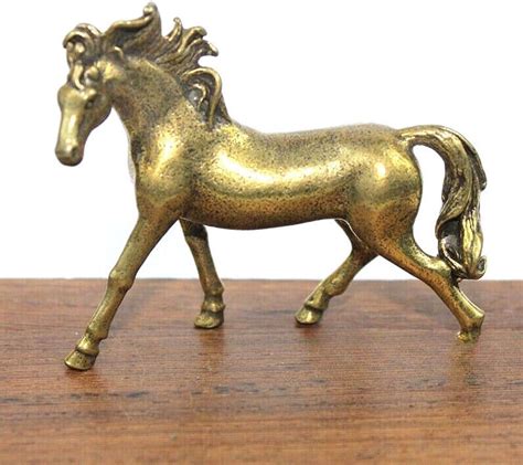 Horse Figurine Tabletop Ornament Brass Material Feng Shui Animal ... - muktibox.com