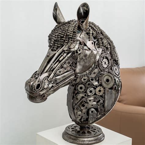 Horse head scrap metal artwork | mari9art - muktibox.com
