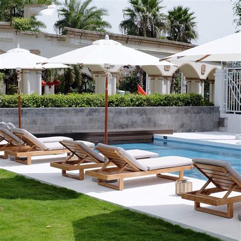Hotel Outdoor Luxury Teak Sun Lounger Modern Villa Swimming Pool Lounge ... - balustradellc