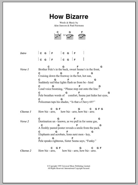 HOW BIZARRE Chords - OMC E-Chords