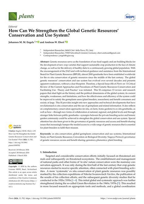 How Can We Strengthen the Global Genetic Resources ... - MDPI - raincitystudios.com
