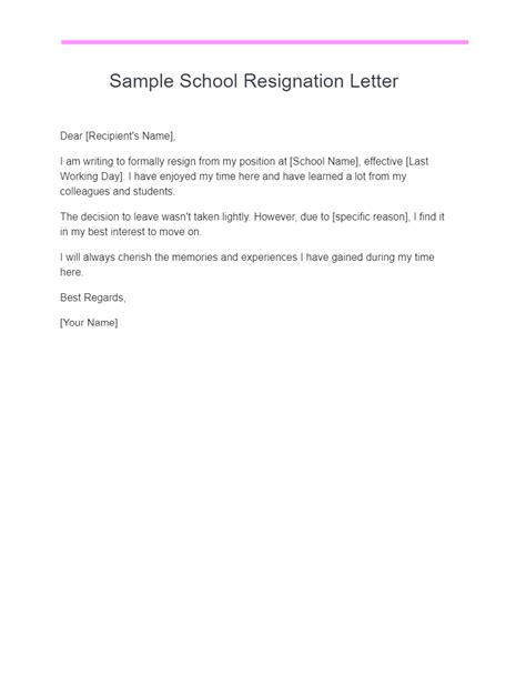 How Do I Write A Letter Of Resignation For A School - balustradellc