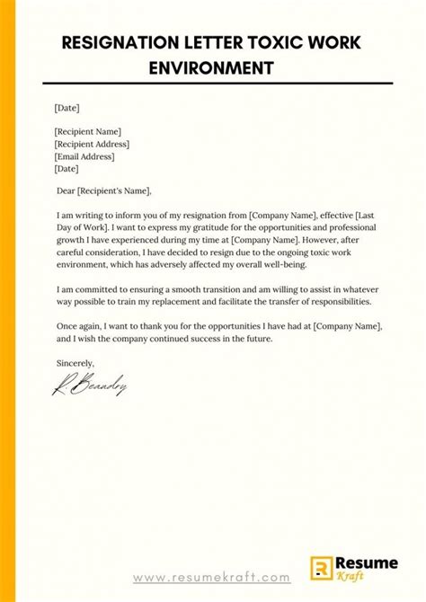 How Do I Write A Resignation Letter For A Toxic Work Environment - balustradellc