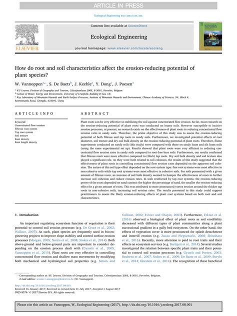 How do root and soil characteristics affect the erosion-reducing ... - raincitystudios.com