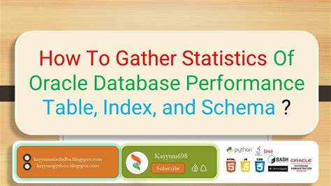 HOW TO: Gather table statistics in Oracle database