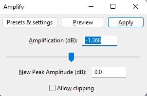 How to amplify without clipping - Audio Processing - Audacity Forum - balustradellc