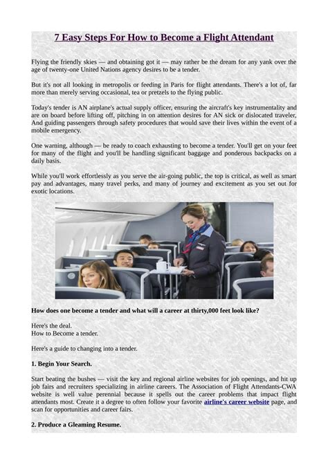 How to Become a Flight Attendant in 7 Easy Steps - balustradellc