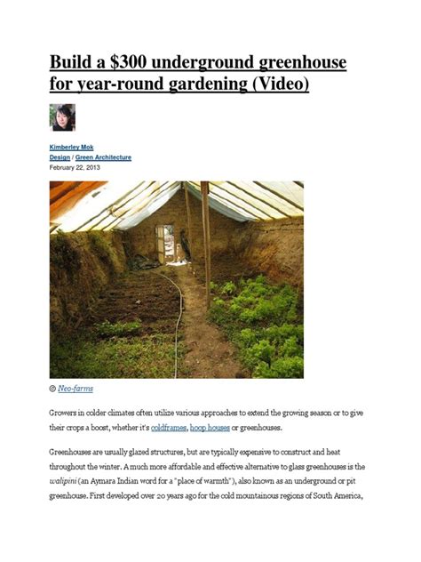 How to Build a $300 Underground Greenhouse - balustradellc