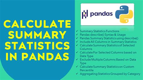 How To Calculate Summary Statistics In Pandas - GeeksforGeeks - wintechmobiles.com