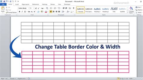 HOW TO CHANGE TABLE BORDER THICKNESS AND COLOUR IN …