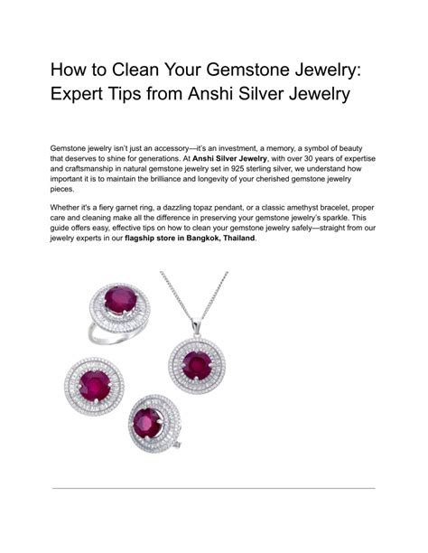 How to Clean Your Gemstone Jewelry - International … - balustradellc