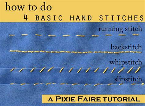 How to do Four Basic Hand stitches - Pixie Faire - muktibox.com