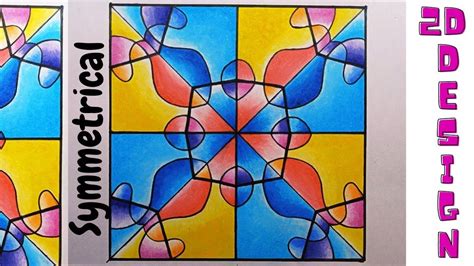 HOW TO DRAW 2D DESIGN WITH TRACING PAPER SYMMETRICAL ART 2d design