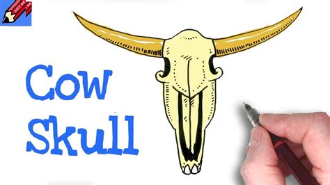 HOW TO DRAW A COW SKULL EASY Step by Step YouTube