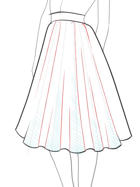 HOW TO DRAW A FLARE SKIRT For more tutorials on how to draw fashion