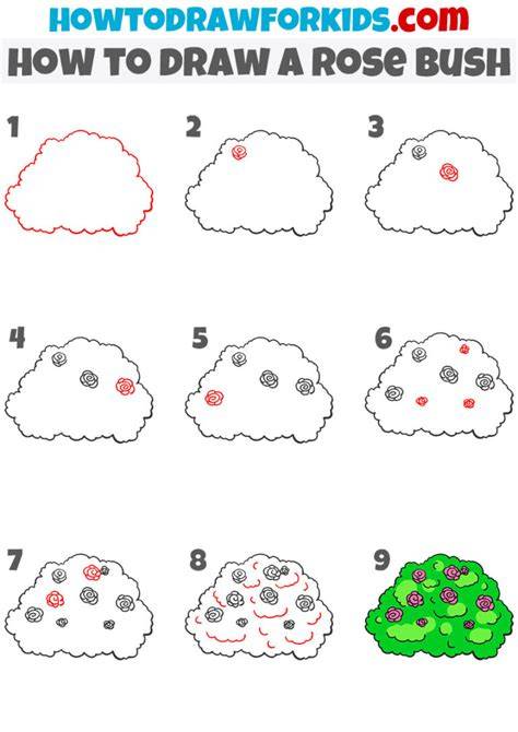 How to Draw a Rose Bush: Easy Step by Step Drawing Tutorial for ... - raincitystudios.com