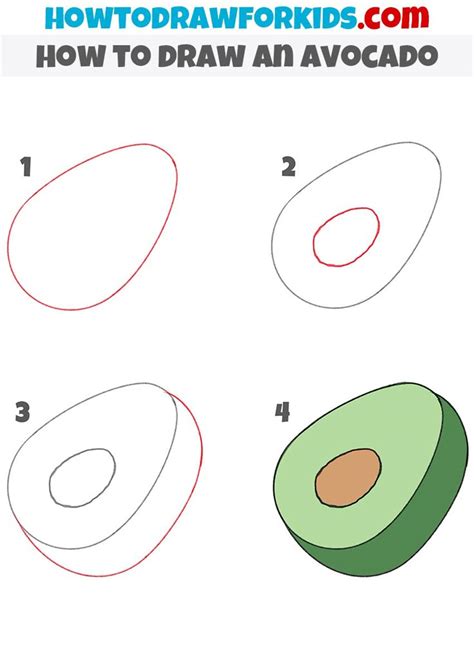 HOW TO DRAW AVOCADO Avocado Drawing Tutorial For Beginner Step by