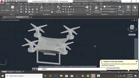 HOW TO MAKE 3D DRONE IN AUTOCAD AUTOCAD 3D YouTube