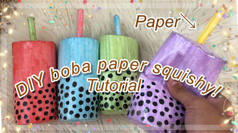 HOW TO MAKE A BOBA PAPER SQUISHY super easy! tutorial.