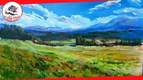 How to Paint a Landscape with acrylics step by step (SUBTITLED) - muktibox.com