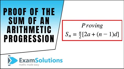 How to Prove the Sum of an Arithmetic Progression - wintechmobiles.com