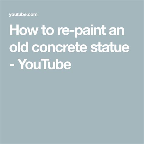 How to re-paint an old concrete statue - muktibox.com