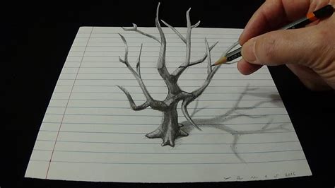 HOW TO SKETCH 3D TREE YouTube