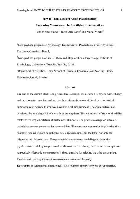 How to Think Straight About Psychometrics: Improving ... - Springer - wintechmobiles.com