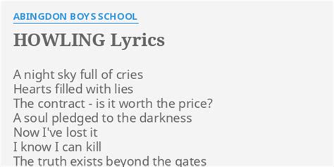 HOWLING Lyrics Abingdon Boys School( a.b.s. ) ※ Mojim.com