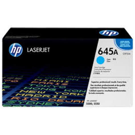 HP C9731AC Toner Cartridge - Cyan, New Unopened. LaserJet 5500…