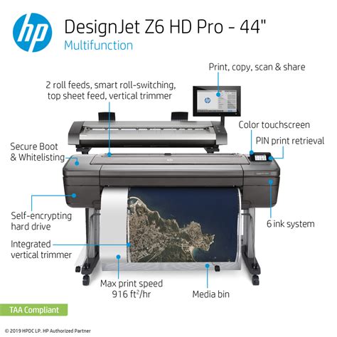 HP DesignJet Z6 HD Pro Large Format Multifunction Graphics Printer 44