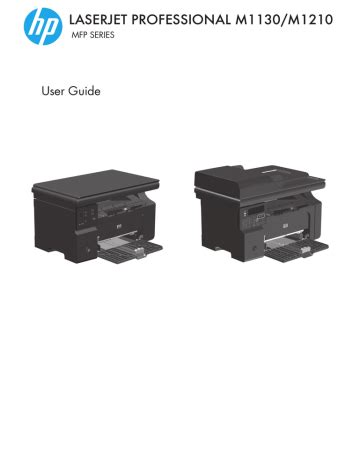 HP LaserJet Professional M1130/M1210 MFP Series User Guide