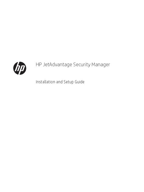HP Security Manager Installing Guide PDF Information