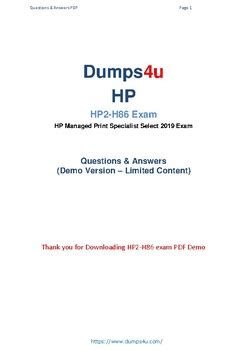 HP2-H66 New Dumps Questions