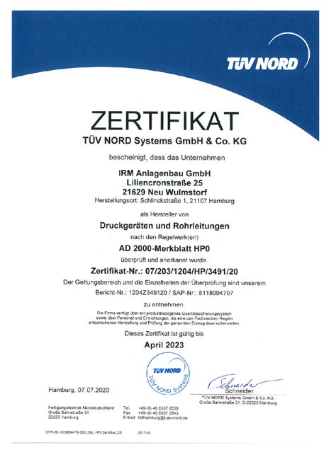 HP2-H93 Zertifizierung