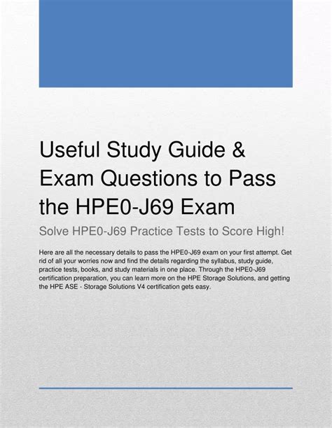 HPE0-J69 Prüfungs Guide