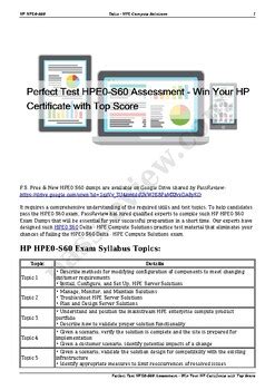 HPE0-S60 Demotesten