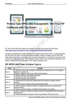 HPE0-S60 Online Tests