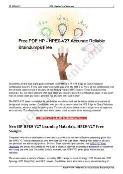 HPE0-V22 Braindump Free