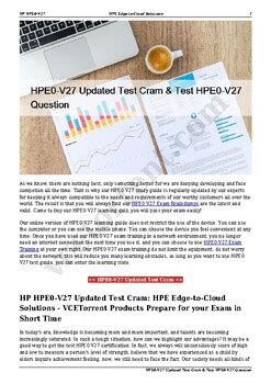 HPE0-V27 Online Tests
