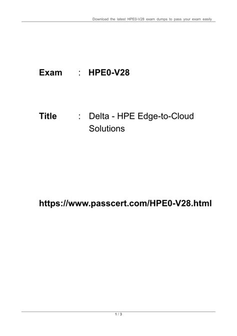 HPE0-V28 PDF Dumps Files