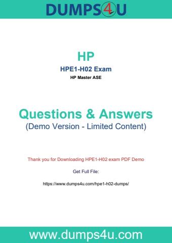 HPE1-H02 Reliable Braindumps Pdf